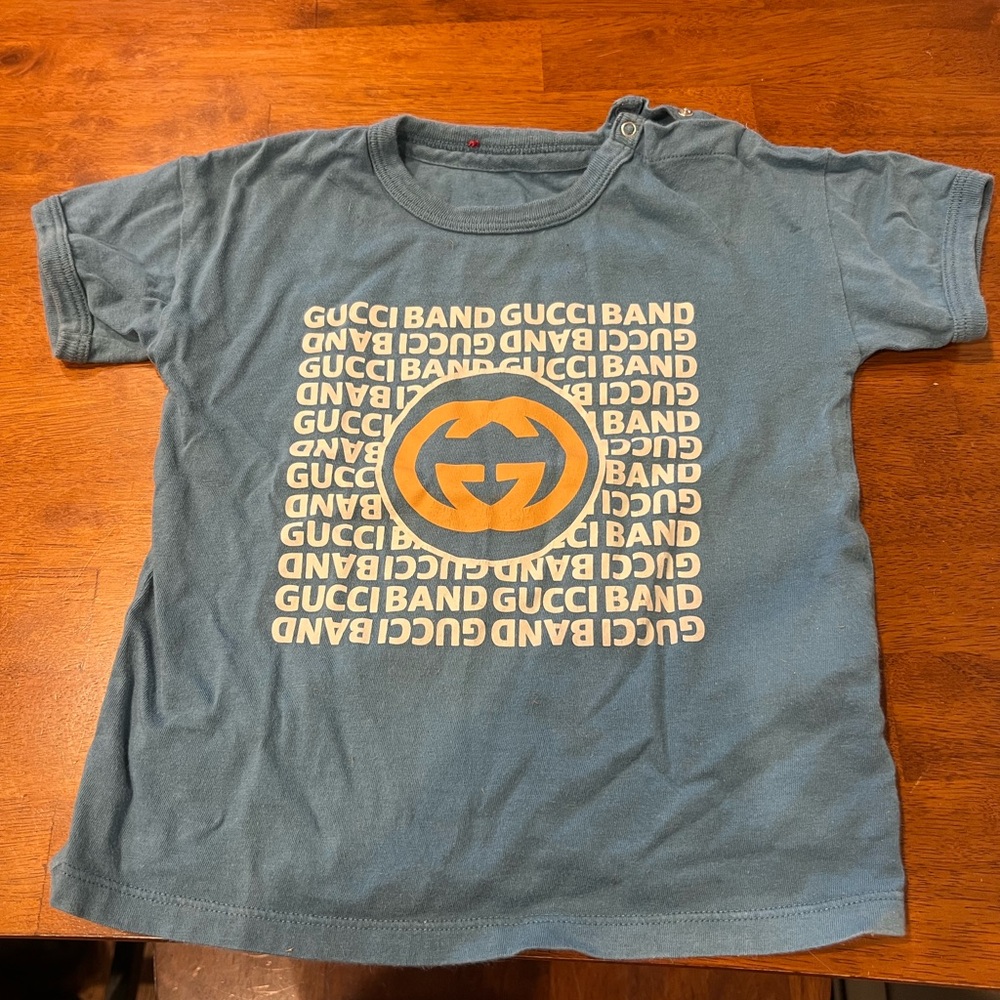 Gucci Kids Teal Graphic Tee